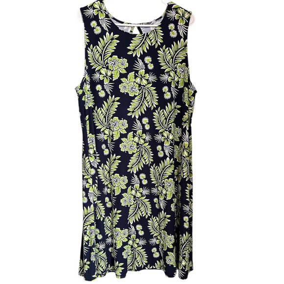 Allison Brittney Tropical Hawaiian Print Sleeveless Knee Length Dress Size 2X - Picture 3 of 7